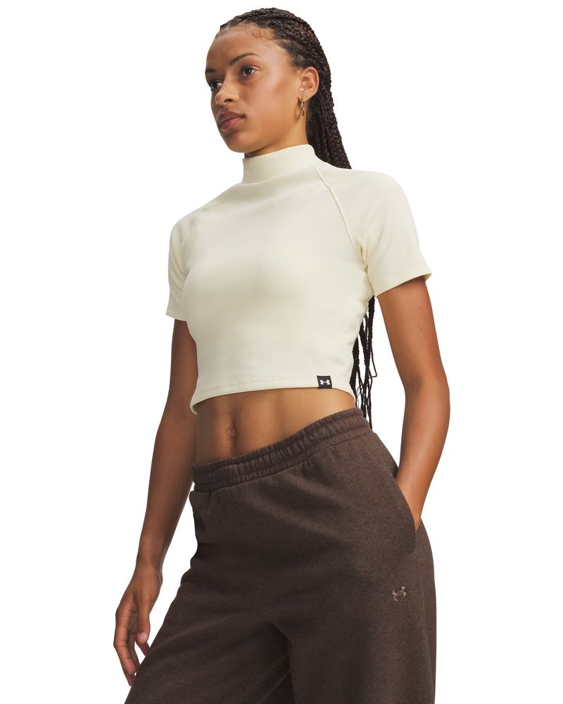 Under Armour Ua Rival Rib Mock Ss Tee - winter white