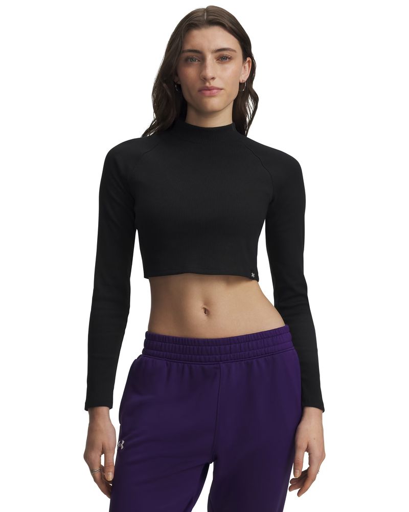 Under Armour Ua Riv Rib Mock Ls - ultimate black