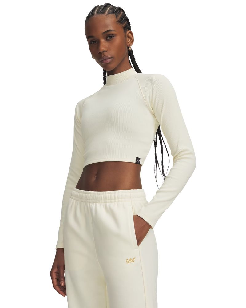 Under Armour Ua Riv Rib Mock Ls - winter white