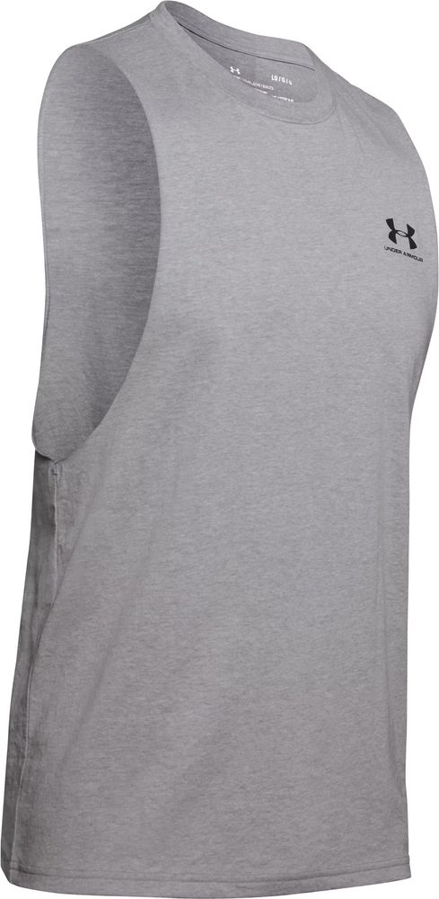 Under Armour Ua Left Chest Cut Off Tank - steel light heather