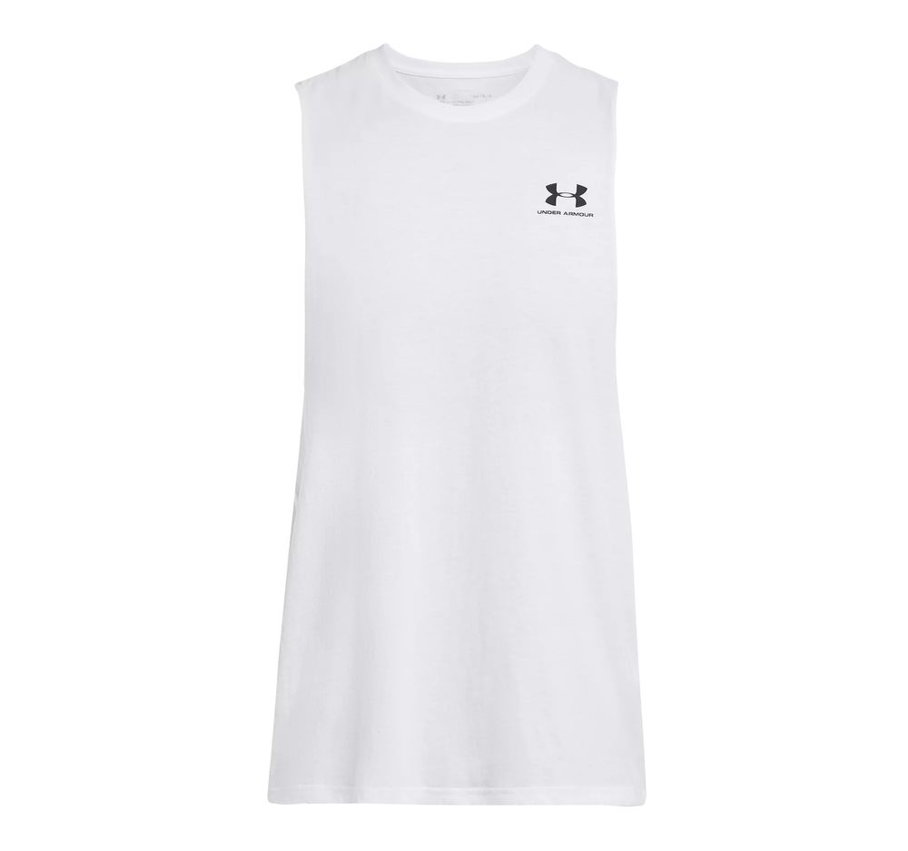 Under Armour Ua Left Chest Cut Off Tank - white