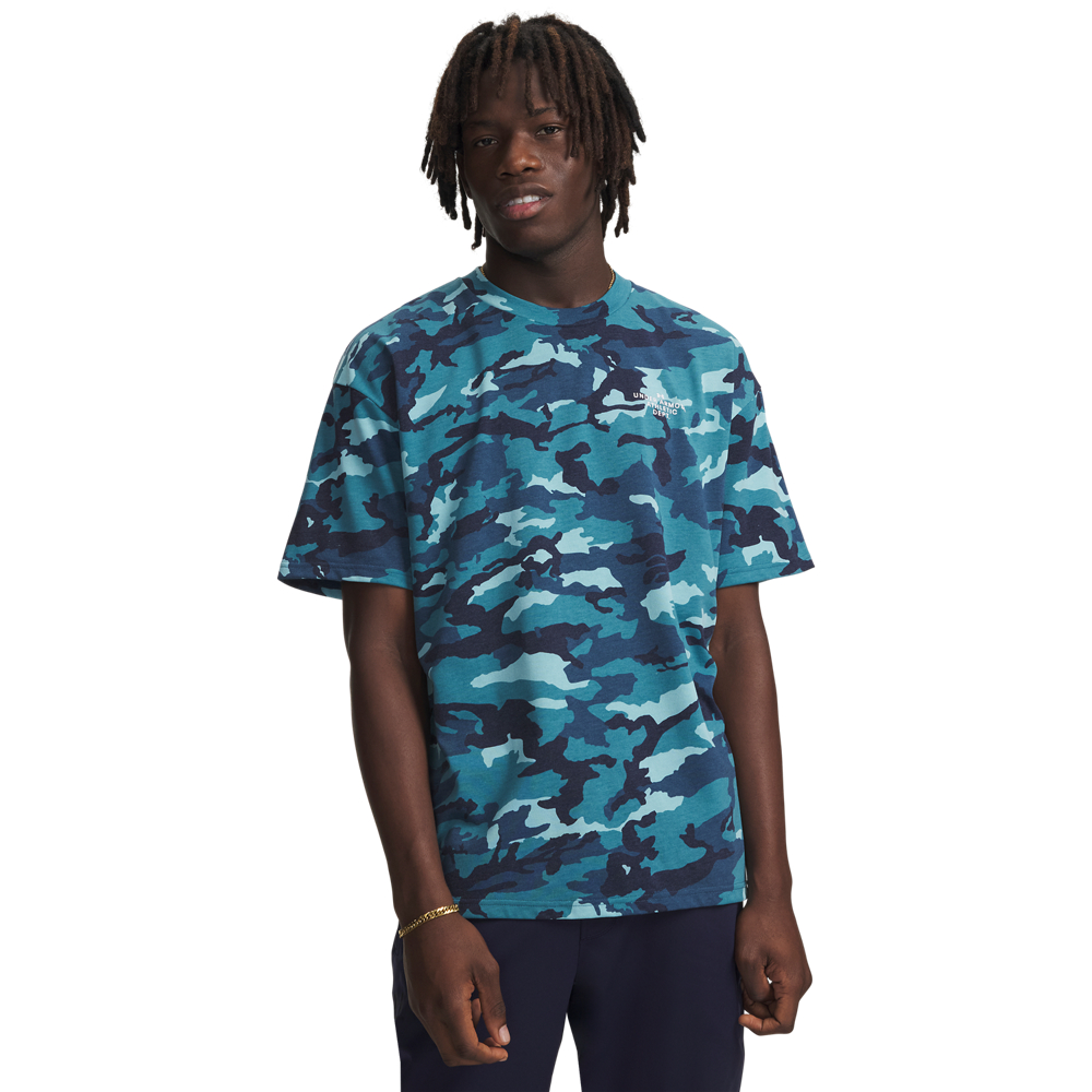 Under Armour Ua Hwt Athletic Dept Aop Ss - wham blue