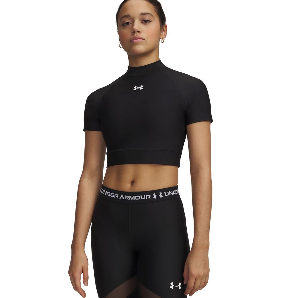 Under Armour Heatgear Crop Mock Ss - ultimate black