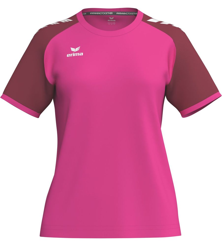 Erima Wings Jersey Shortsleeve - pink glo/bordeaux