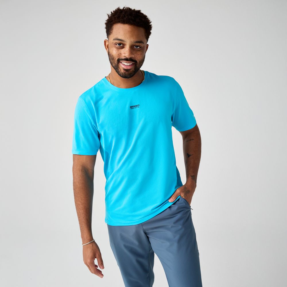 Brooks High Point Short Sleeve 2.0 - blazing blue/atomic blue