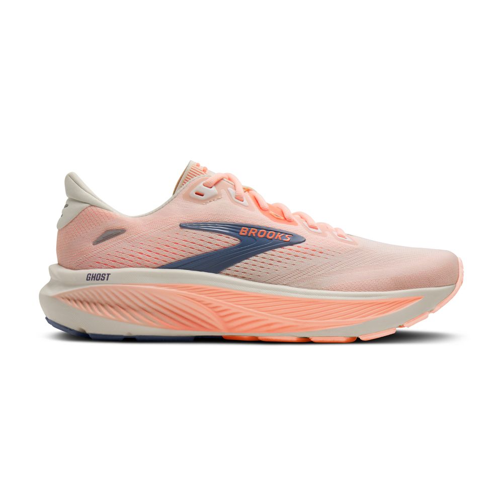 Brooks Ghost 18 - star white/cyber peach/grey