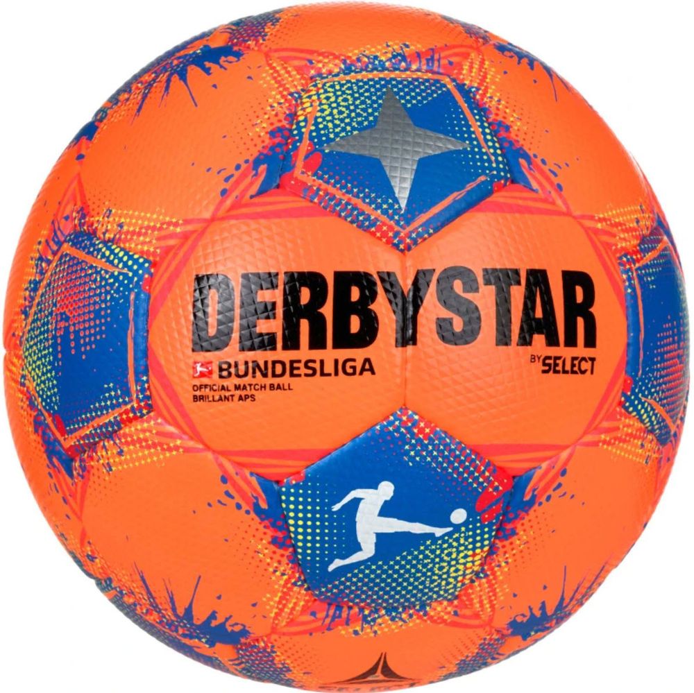 DERBYSTAR Bundesliga Brillant APS High Visible Winter Fußball Spielball 2025/26 orange/blau 5