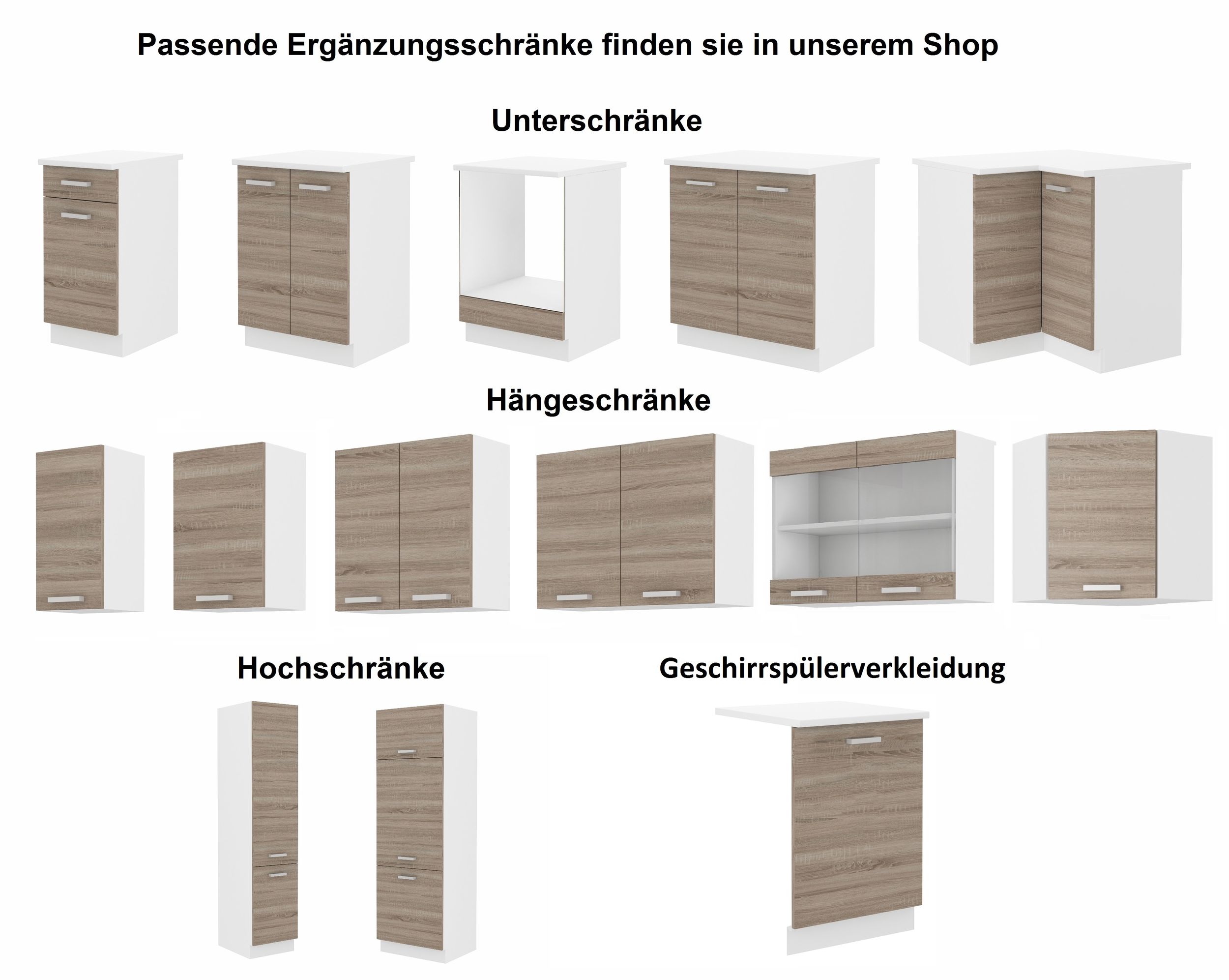 Küchen Unterschrank 40 cm für das Modell „Dave 240 Eiche Sonoma Trüffel“