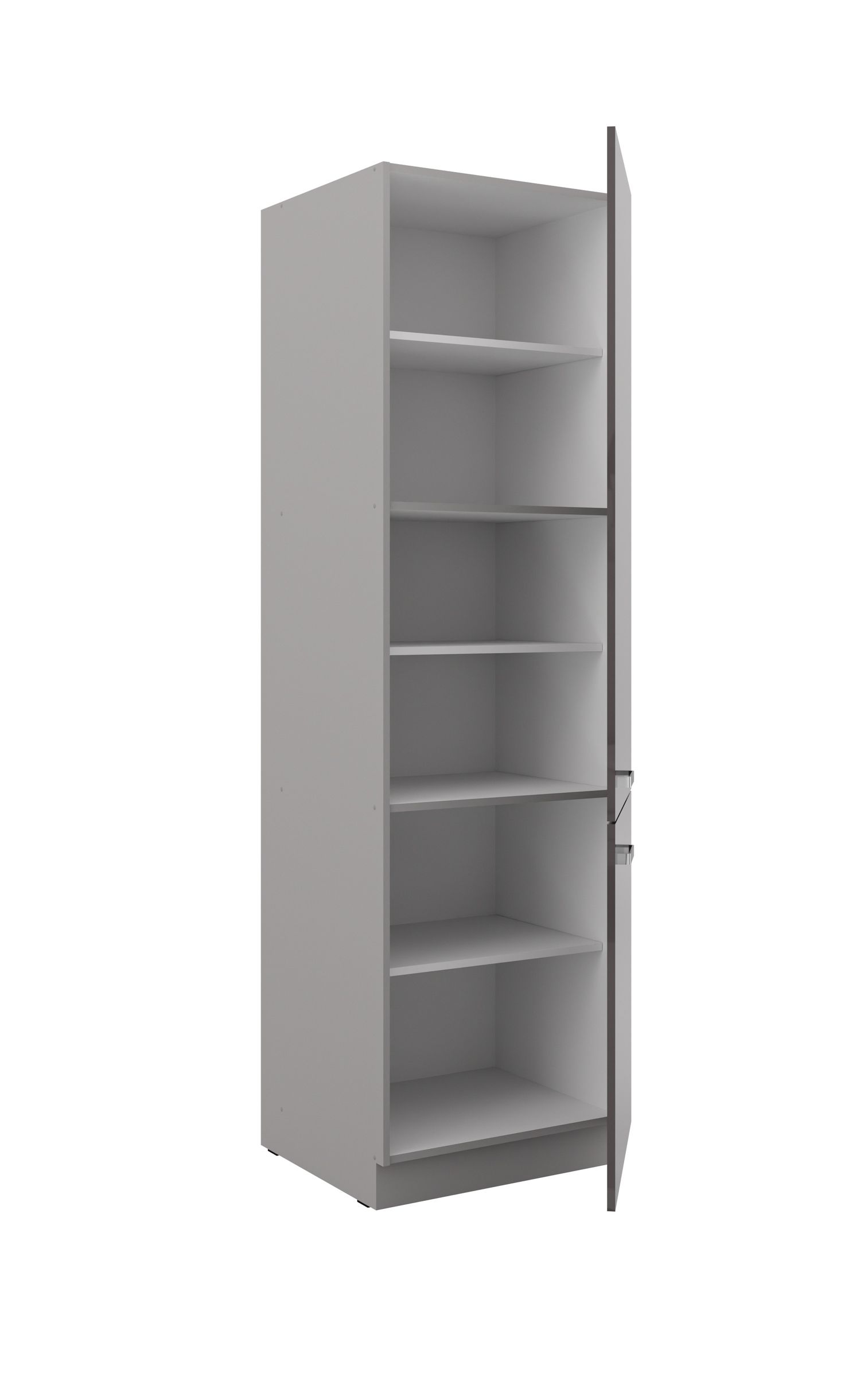 Küchen Hochschrank 60cm Hochglanz Grau Küchenzeile Küchenblock Küche Grey Bianca
