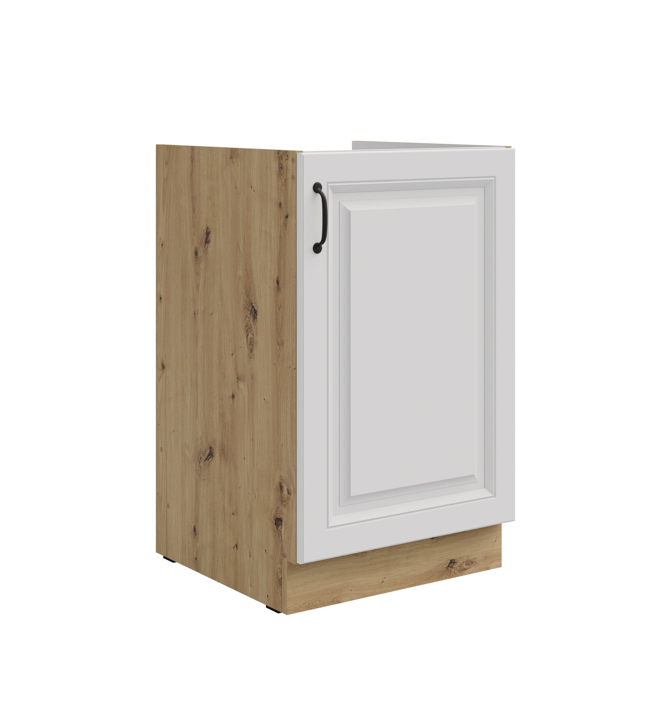 Spülenschrank 50 cm Stilo Weiß + Eiche Artisan Küchenzeile Küchenblock Küche