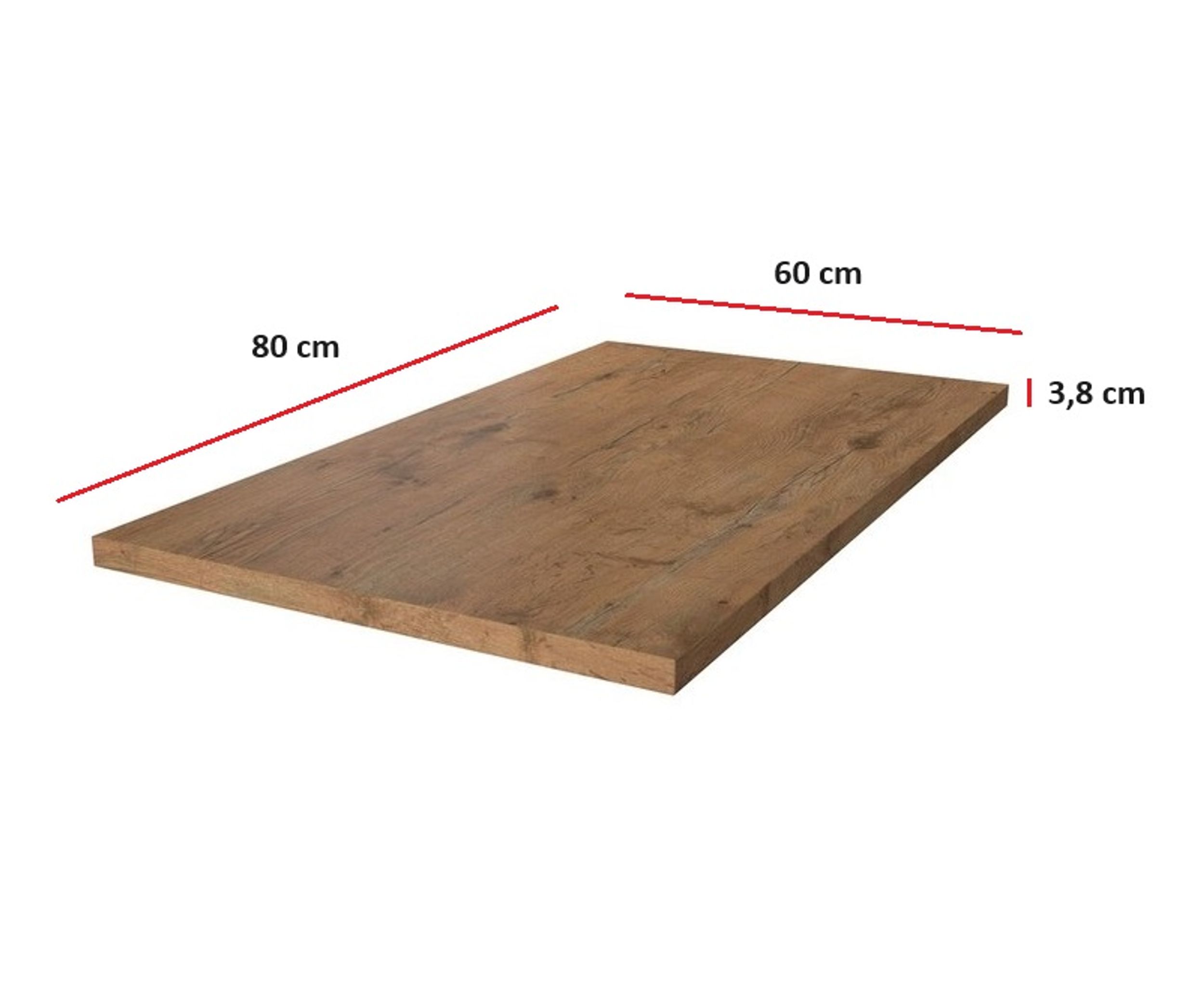 Arbeitsplatte 80 cm 38 mm Küchenzeile Küchenblock Eiche Lancelot Küche Vigo