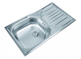 Edelstahlspüle 76cm x 43,5cm mit Ablage Spüle, Einbauspüle, Waschbecken, Küchenspüle