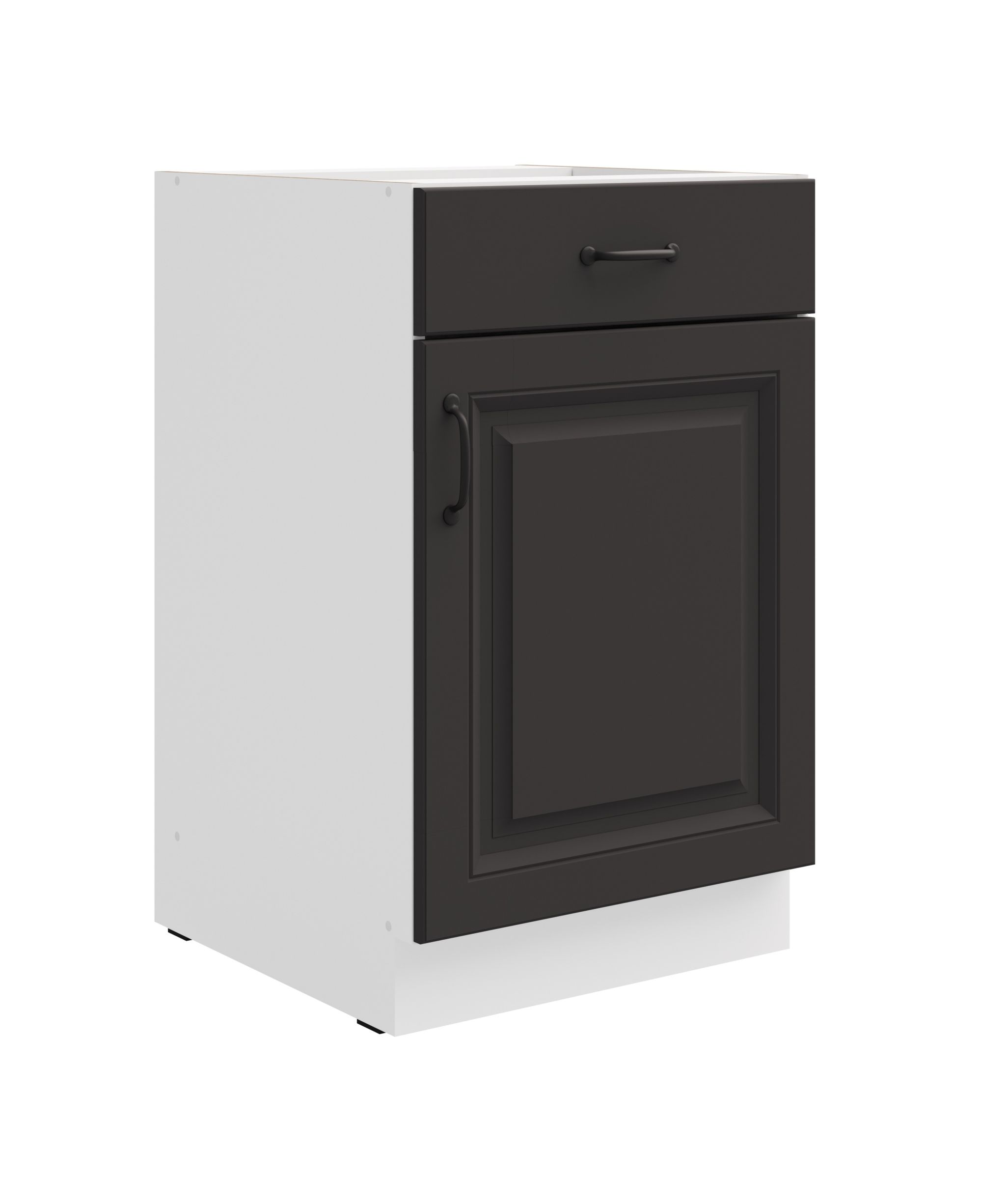 Unterschrank 50 cm Stilo Grau Küchenzeile Vollauszug Soft-Close Küche Landhaus