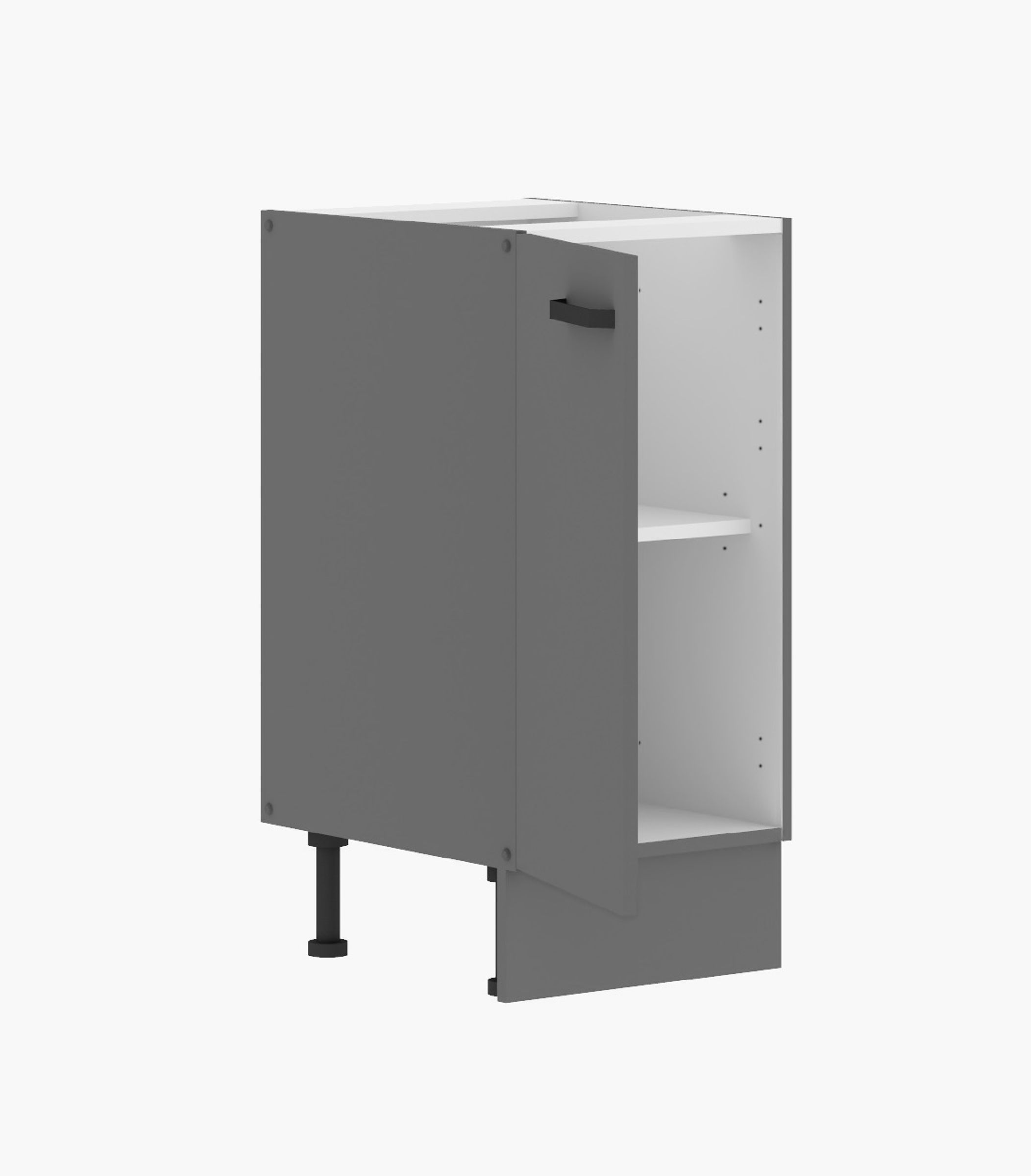 Küche NESSA Unterschrank 40 cm Anthrazit Küchenzeile Küchenblock Einbauküche