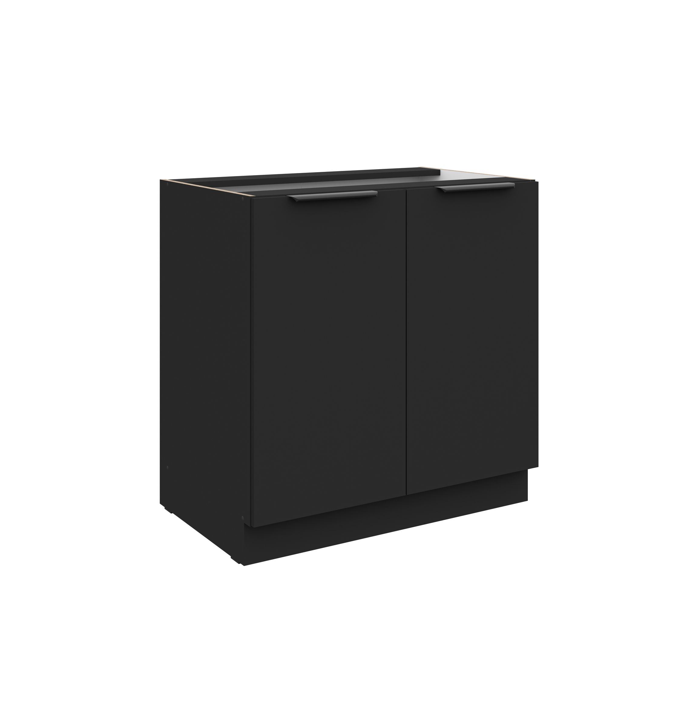 Küchen Unterschrank 80 cm SIENA Schwarz Küche Küchenzeile Küchenblock