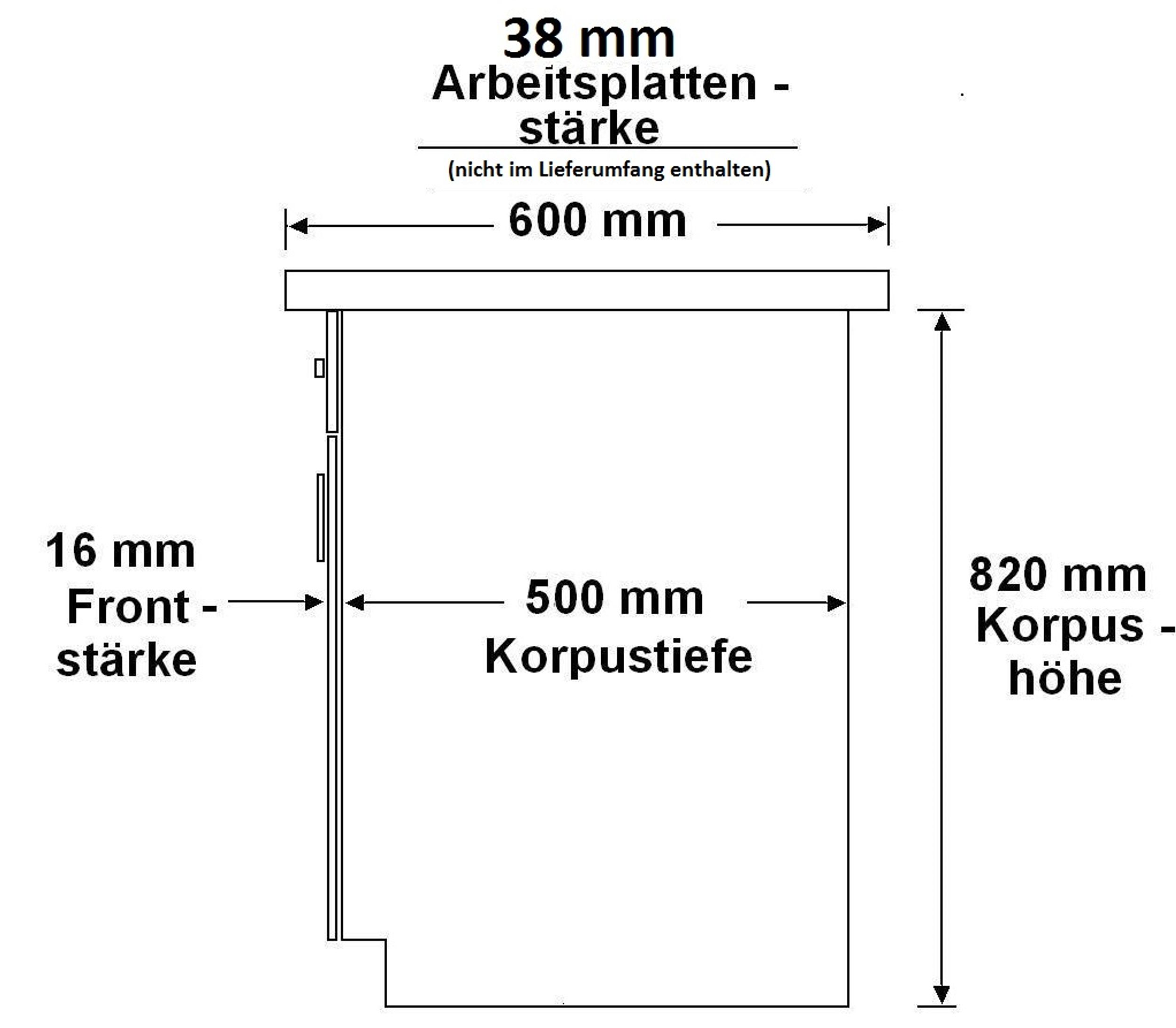 Küchen Unterschrank 50 cm SIENA Schwarz Vollauszug Soft-Close Küche Küchenzeile