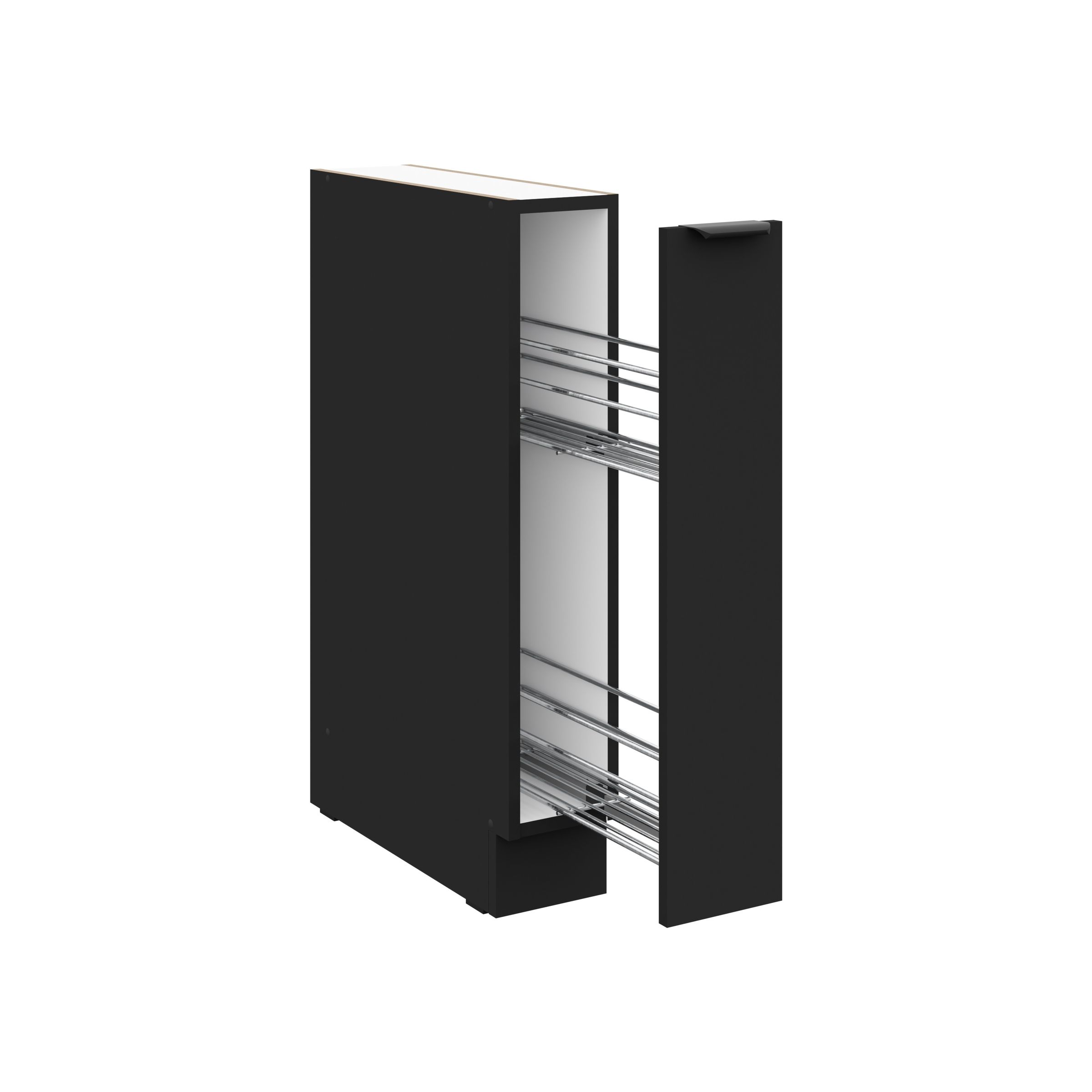Küchen Unterschrank Schrankauszug 15 cm SIENA Schwarz Küche Küchenzeile