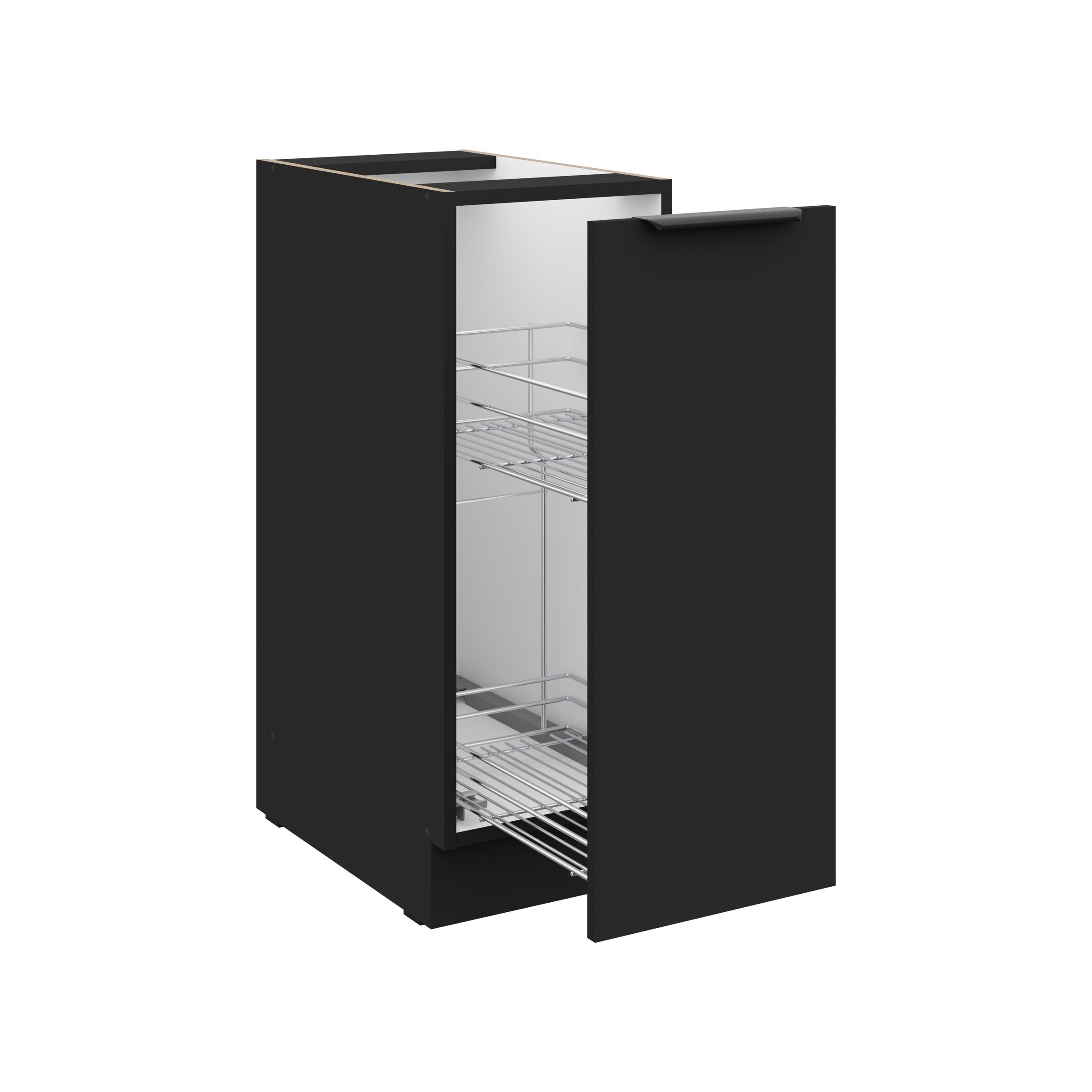 Küchen Unterschrank Schrankauszug 30 cm SIENA Schwarz Küche Küchenzeile