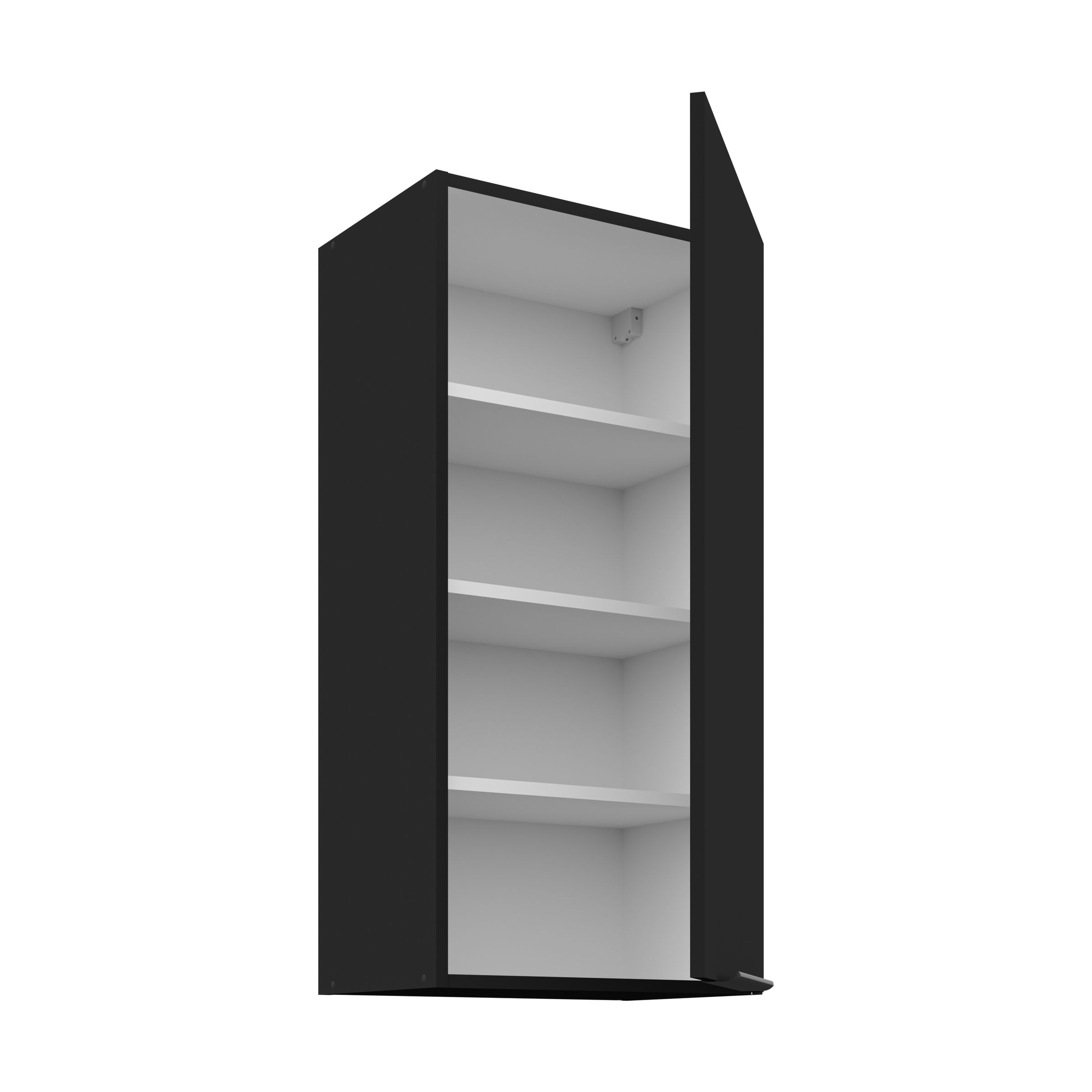Küchen Hängeschrank 45 cm SIENA Schwarz Küche Küchenzeile Küchenblock 90 cm hoch