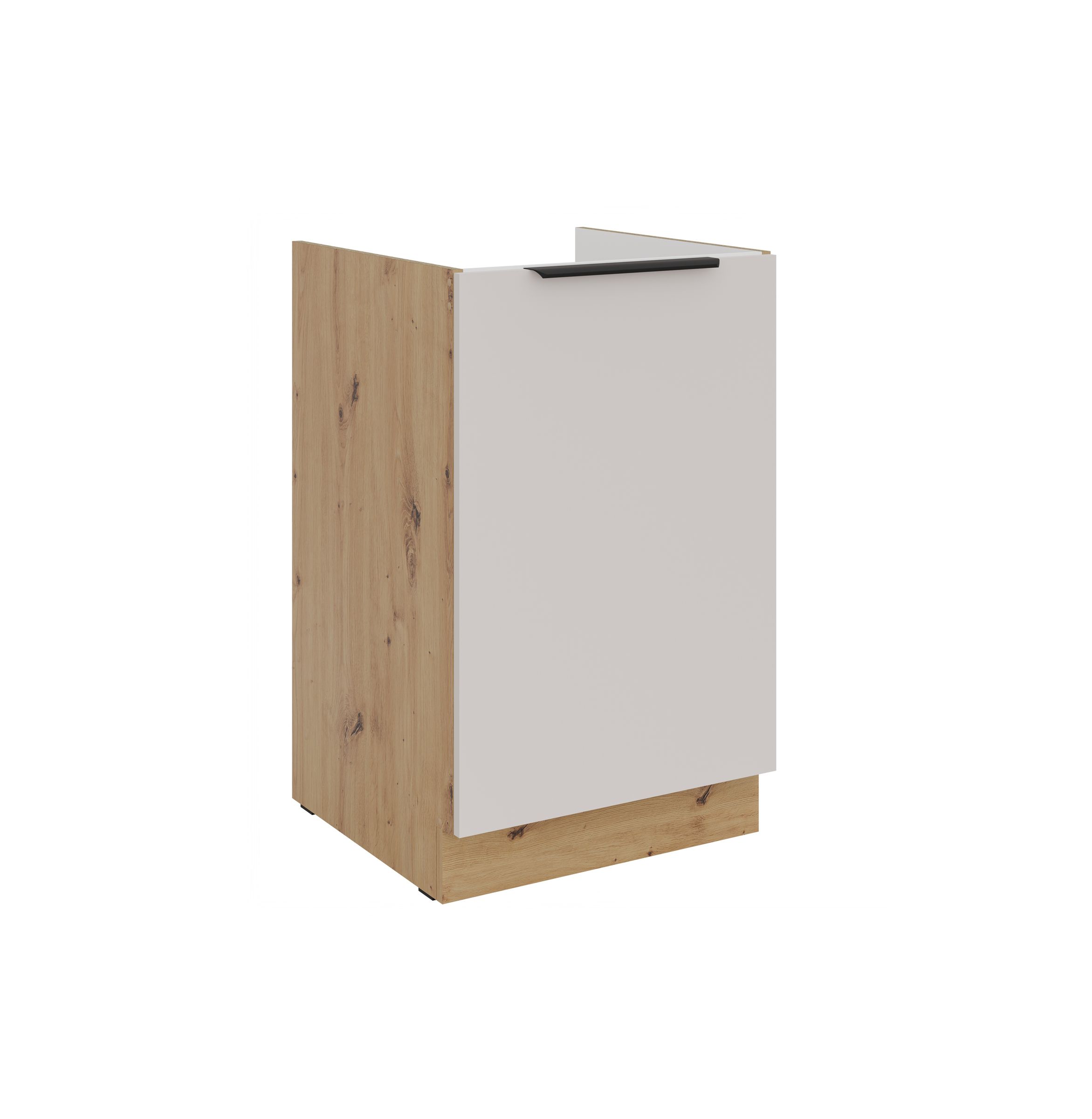 Küchen Spülenunterschrank 50 cm Küche SOLANO Kaschmir beige matt + Eiche Artisan matt Küchenzeile Küchenblock Küche Einbauküche