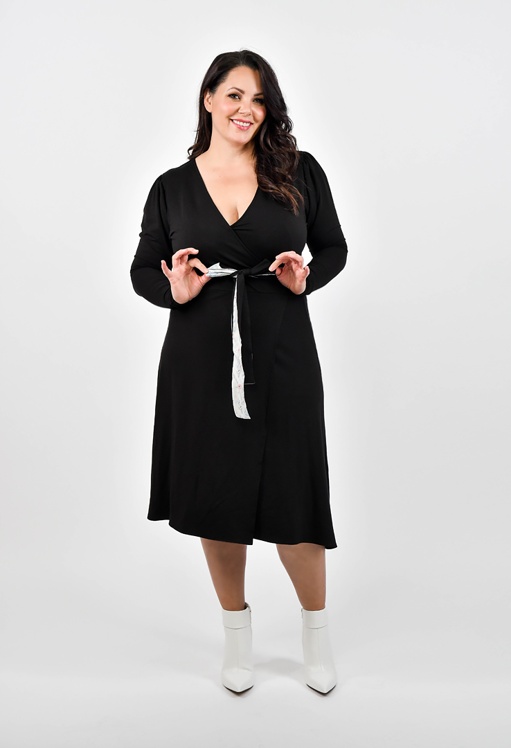 Jerseykleid in Wickeloptik