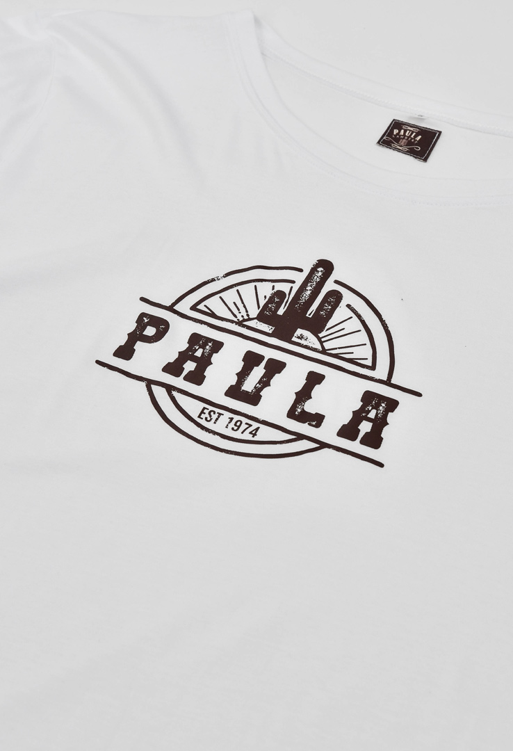 T-Shirt "Paula est 1974" in weiss