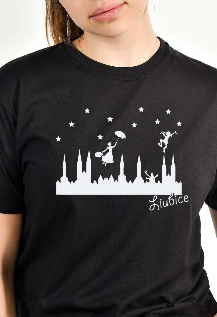 Cyroline Frauen  Print-T-Shirt Lübeck Skyline in schwarz