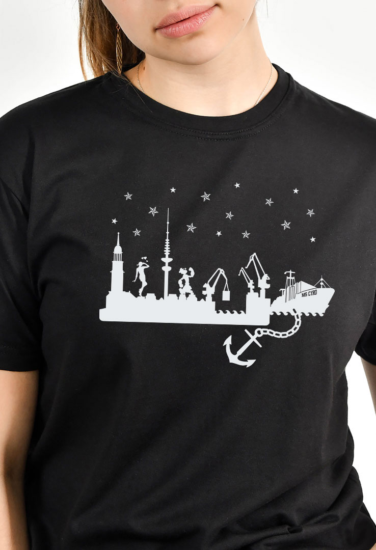 Cyroline Frauen Print-T-Shirt Hamburg Skyline
