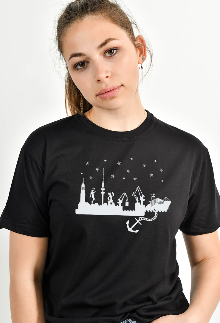 Cyroline Frauen Print-T-Shirt Hamburg Skyline