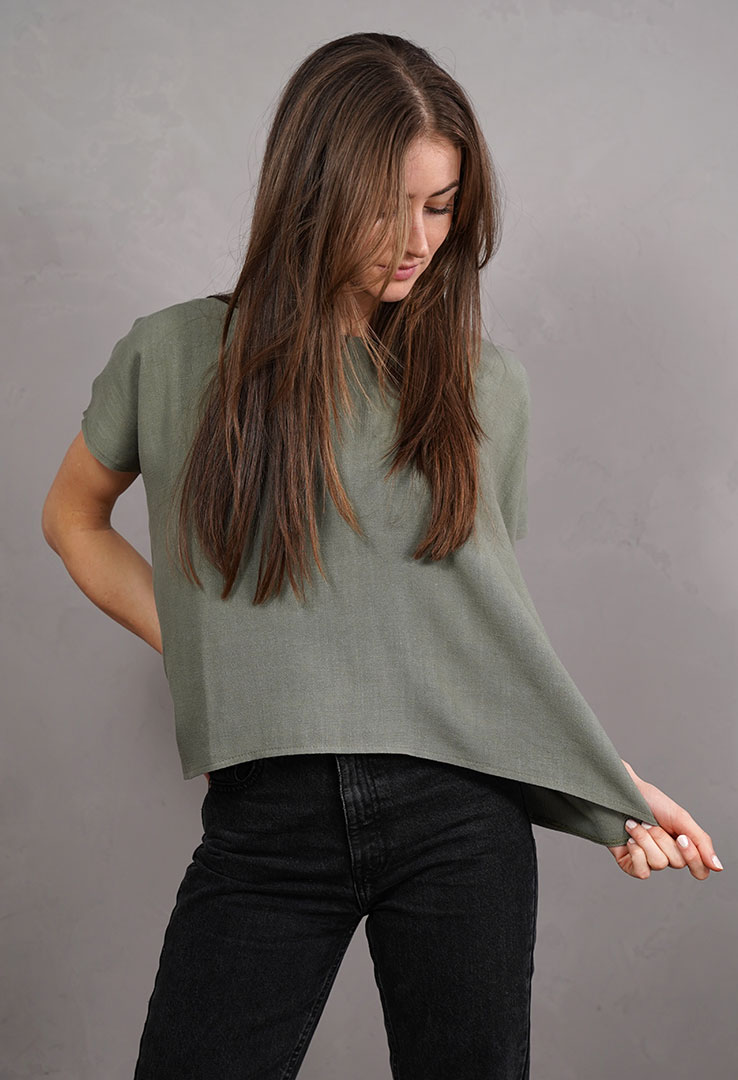 "Nature's Embrace" Viskose-Leinen-Shirt