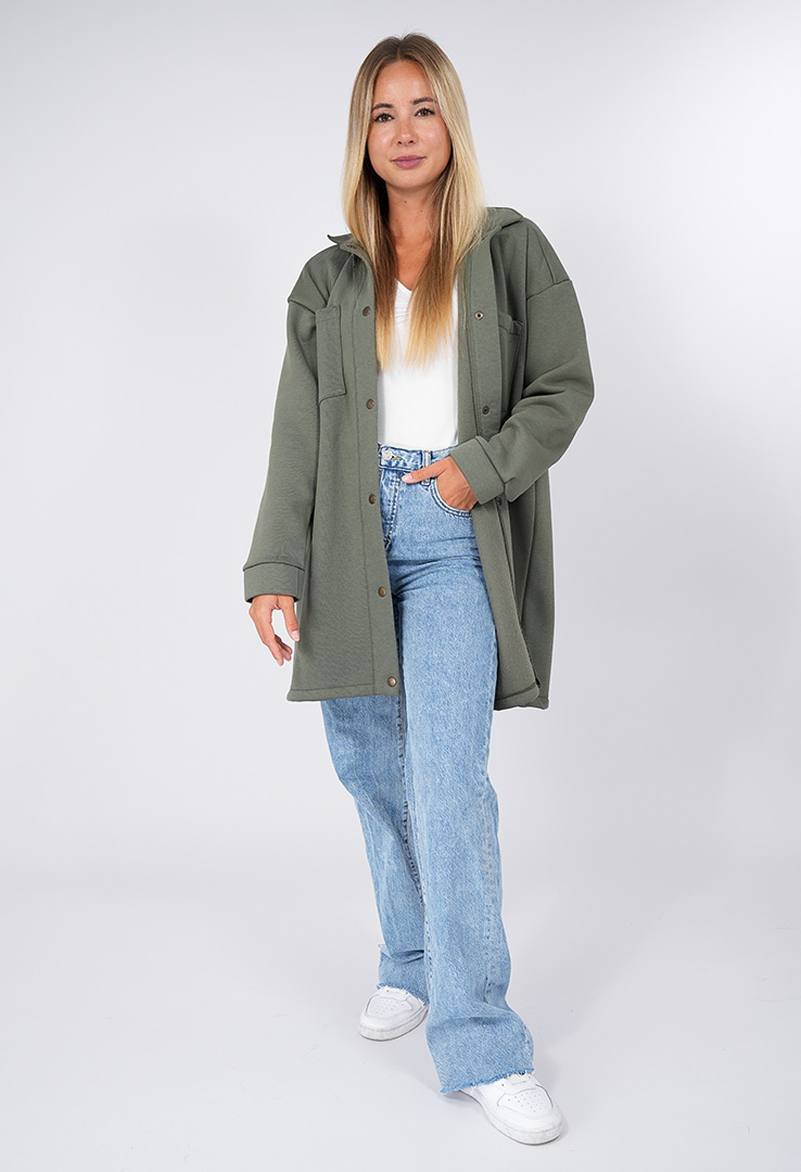 lange Sweat Hemdjacke