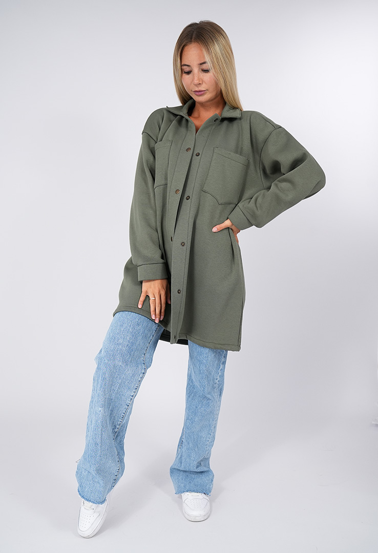 lange Sweat Hemdjacke