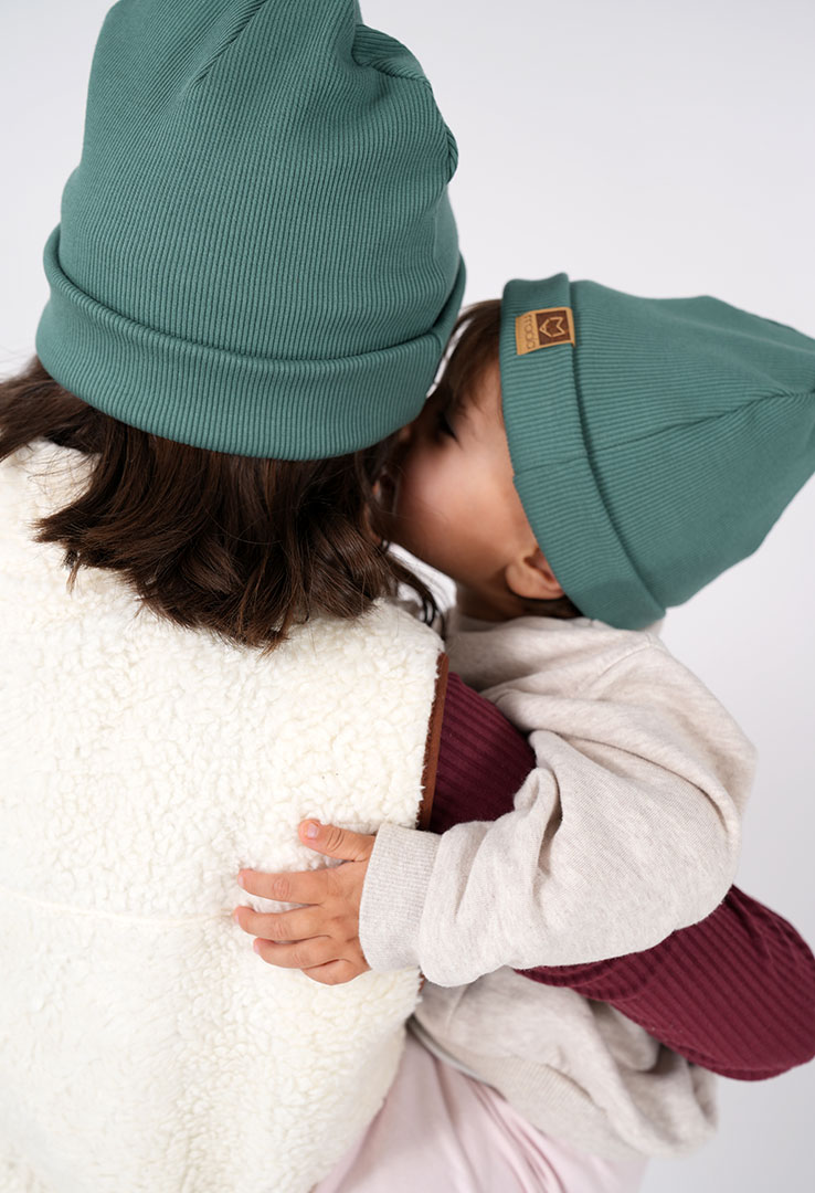 gerippte Beanie Mütze für Kinder