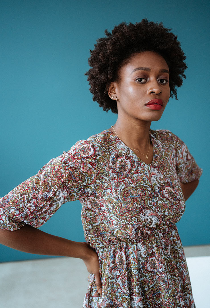 Chiffonkleid mit Paisley Muster 