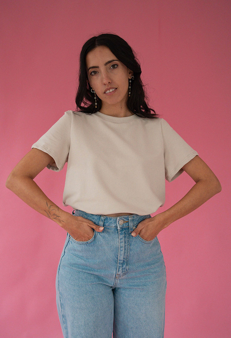Basic Shirt mit Saum zum Binden 