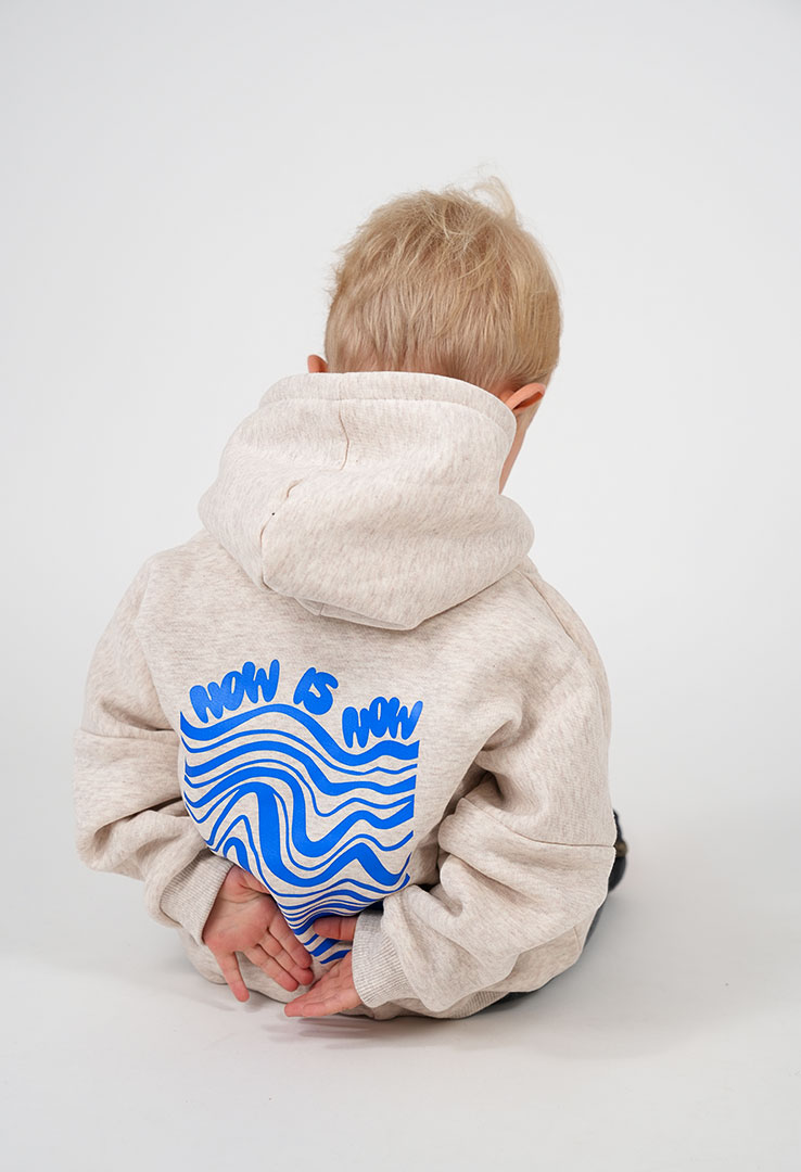 Kinder Kapuzen Sweater beige melange " now is now"