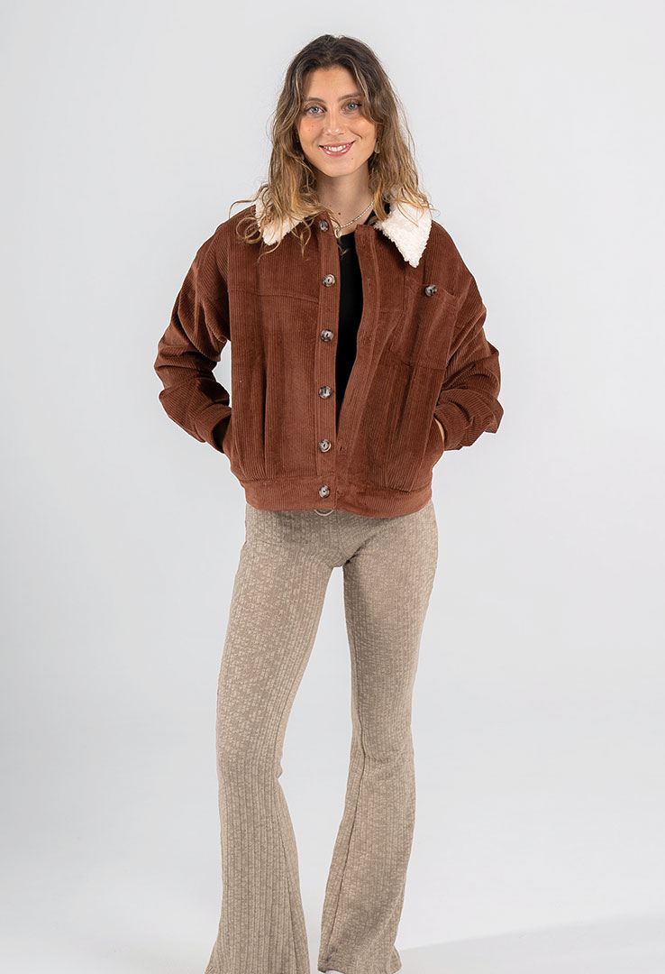 Teddy Collar Cord Jacke
