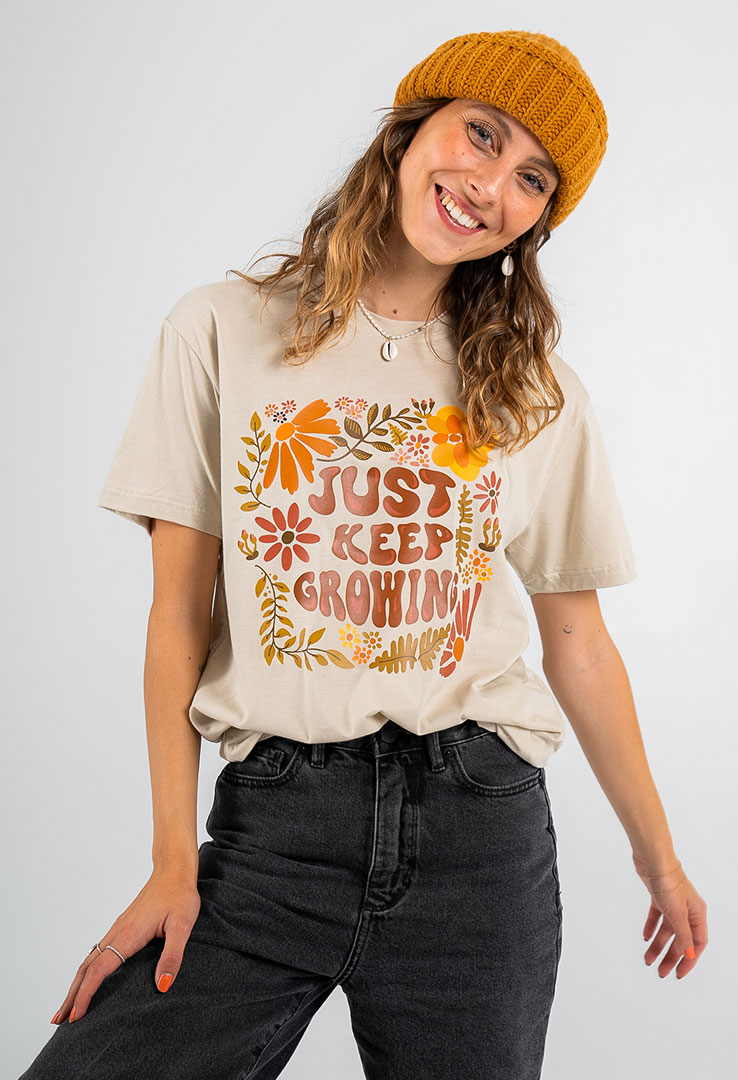 T-Shirt "Just Keep Crowing" in cement
