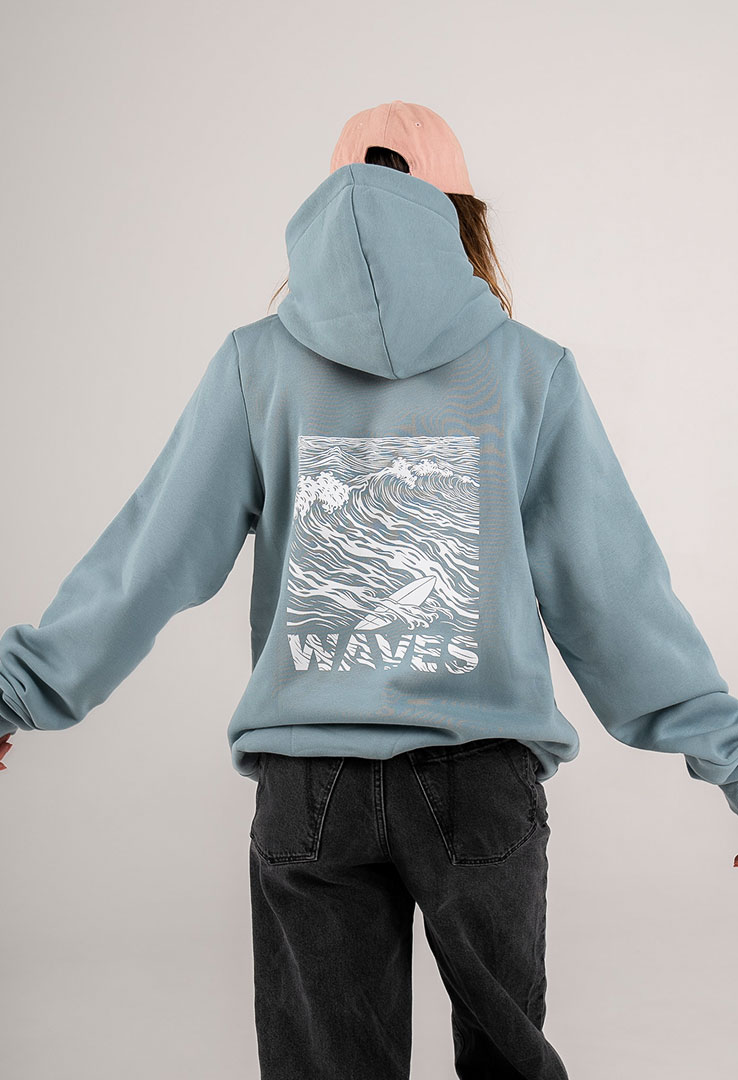 Hoodie "Waves" in lead  