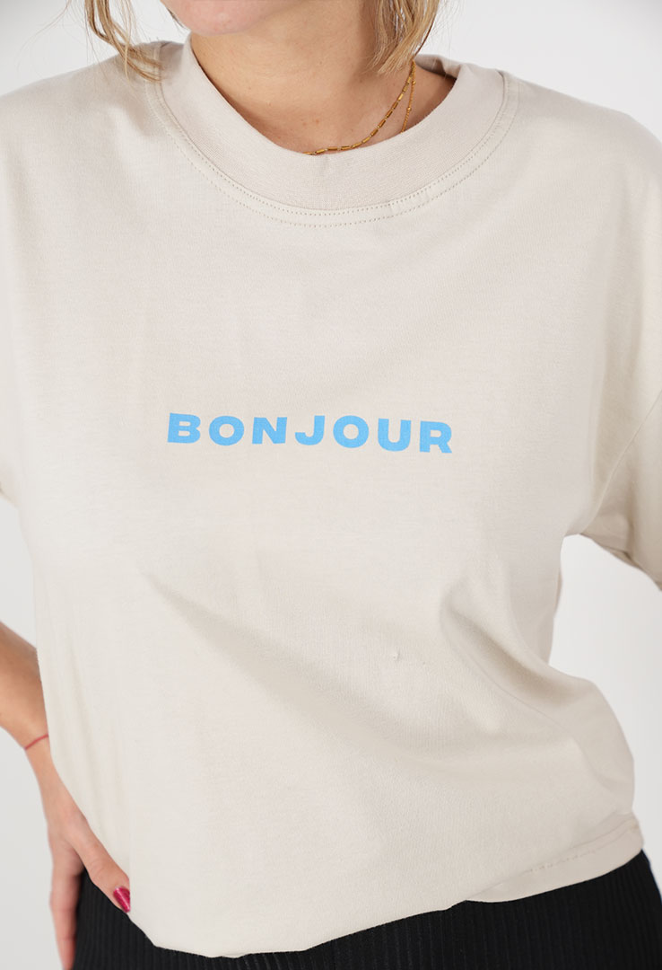 Skm X Maala  Art collection Print-Shirt  " Bonjour" von Toninho Dingl