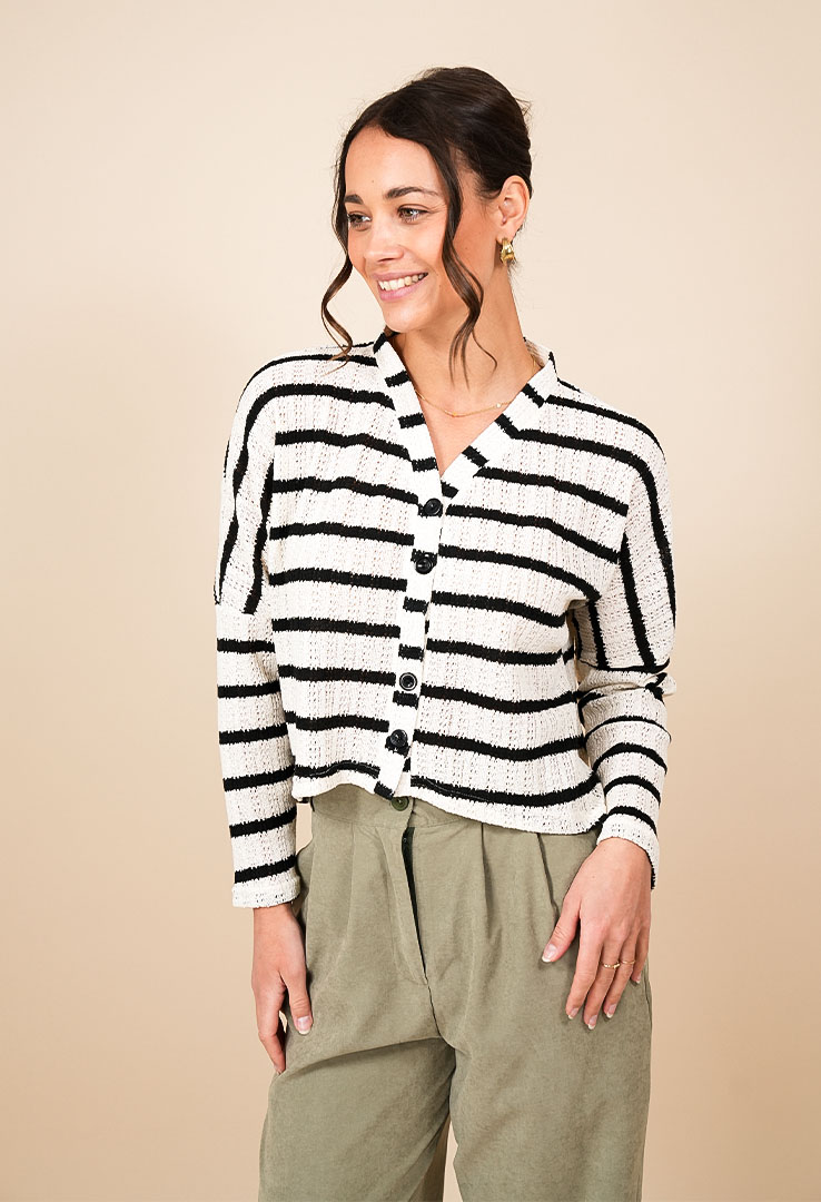 „Striped Ease“ Cardigan 