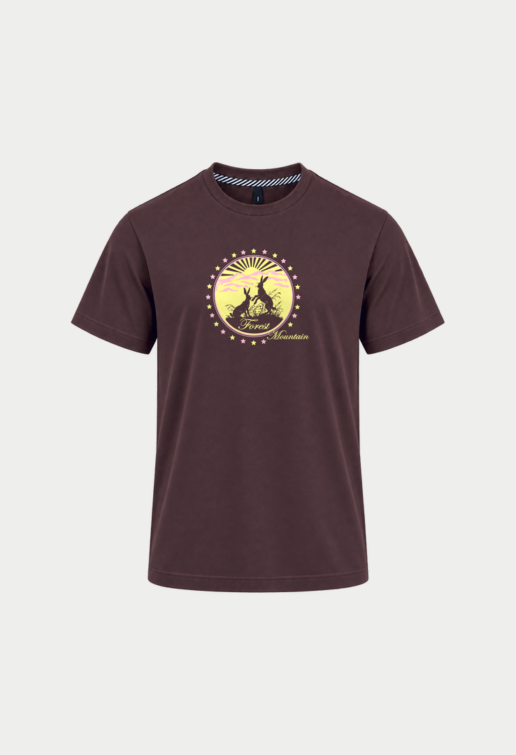 Print T-Shirt Forest Mountain Rabbit