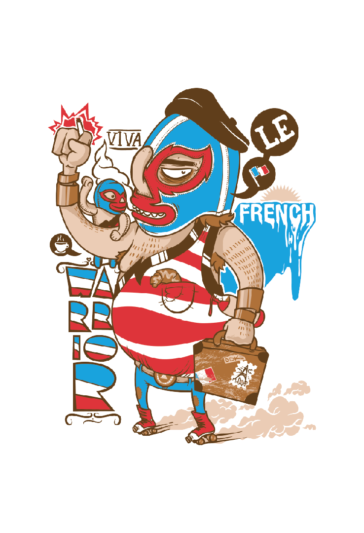 Print T-Shirt Vive le French