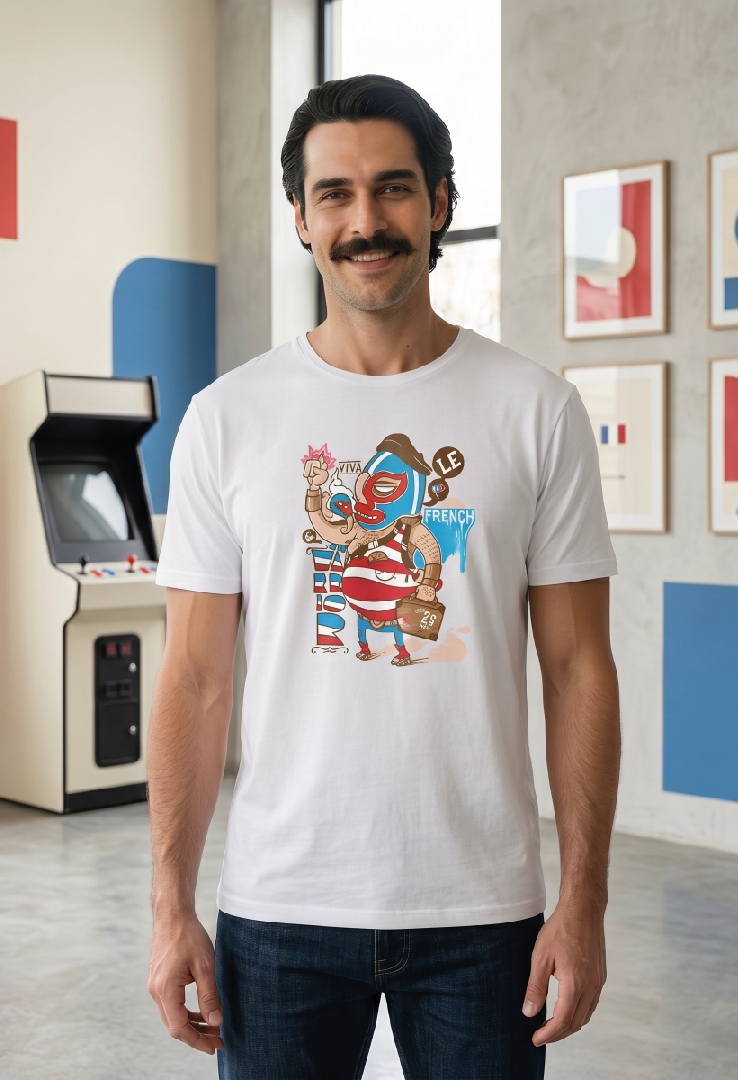 Print T-Shirt Vive le French
