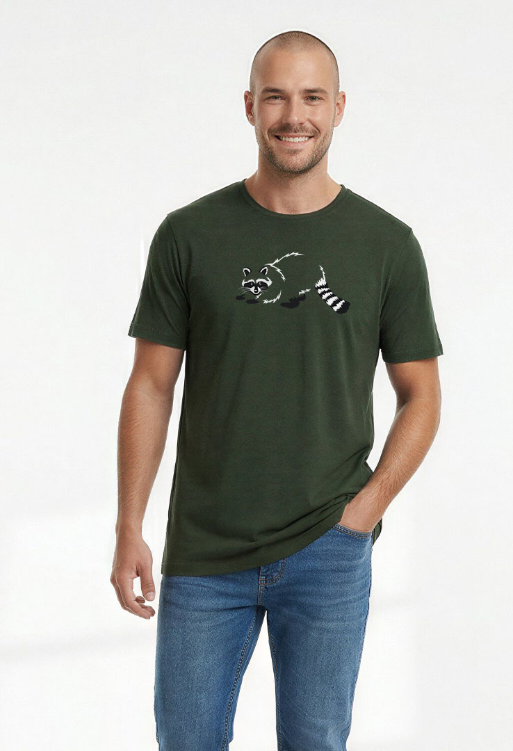 Print T-Shirt Racoon