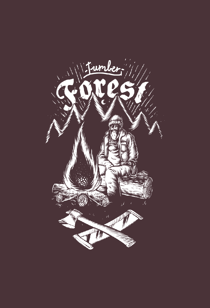Print T-Shirt Lumber Forest