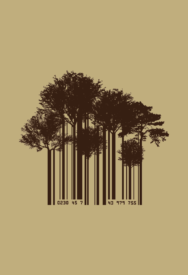 Print T-Shirt Barcode Wald