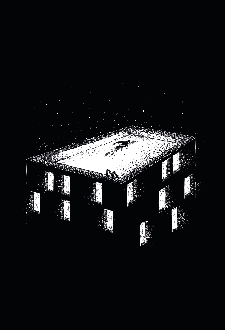 Print T-Shirt Night Pool