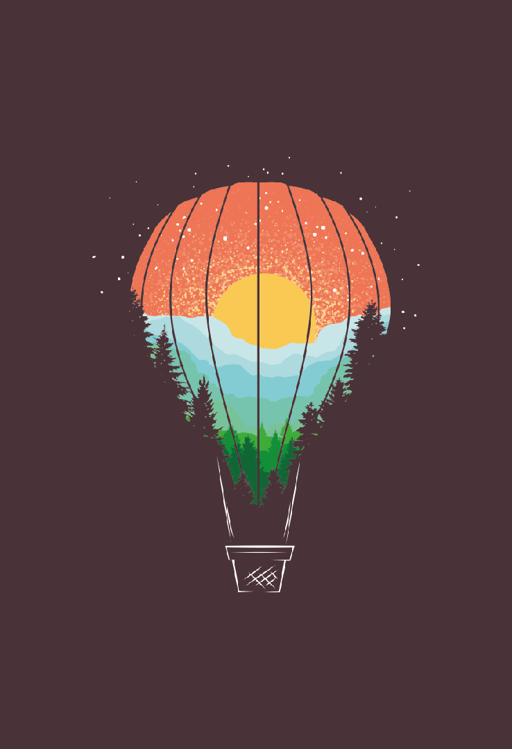 Print T-Shirt Ballon Night