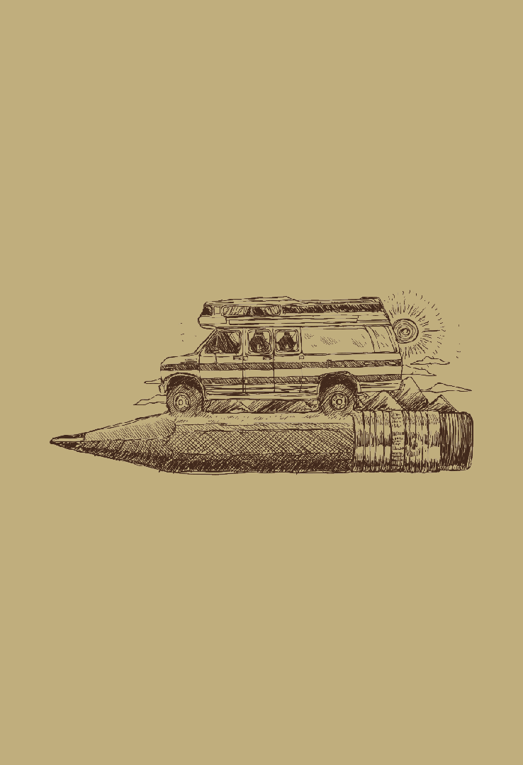 Print T-Shirt Bleistift Camper